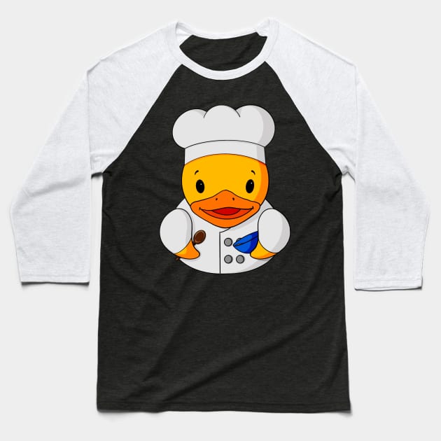 Chef Rubber Duck Baseball T-Shirt by Alisha Ober Designs